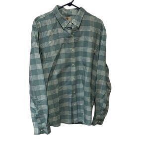 Timberland XXL Slim Fit Sage Green and White Plaid Long Sleeve *